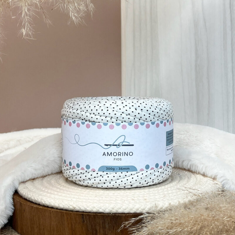 Fio de malha branco e preto poá