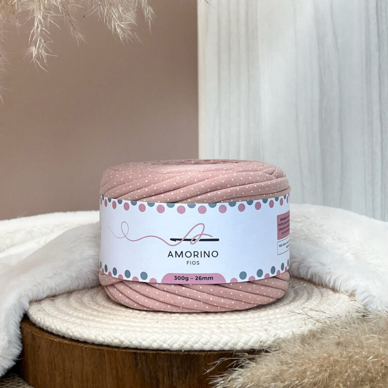 Fio de malha rosa poá